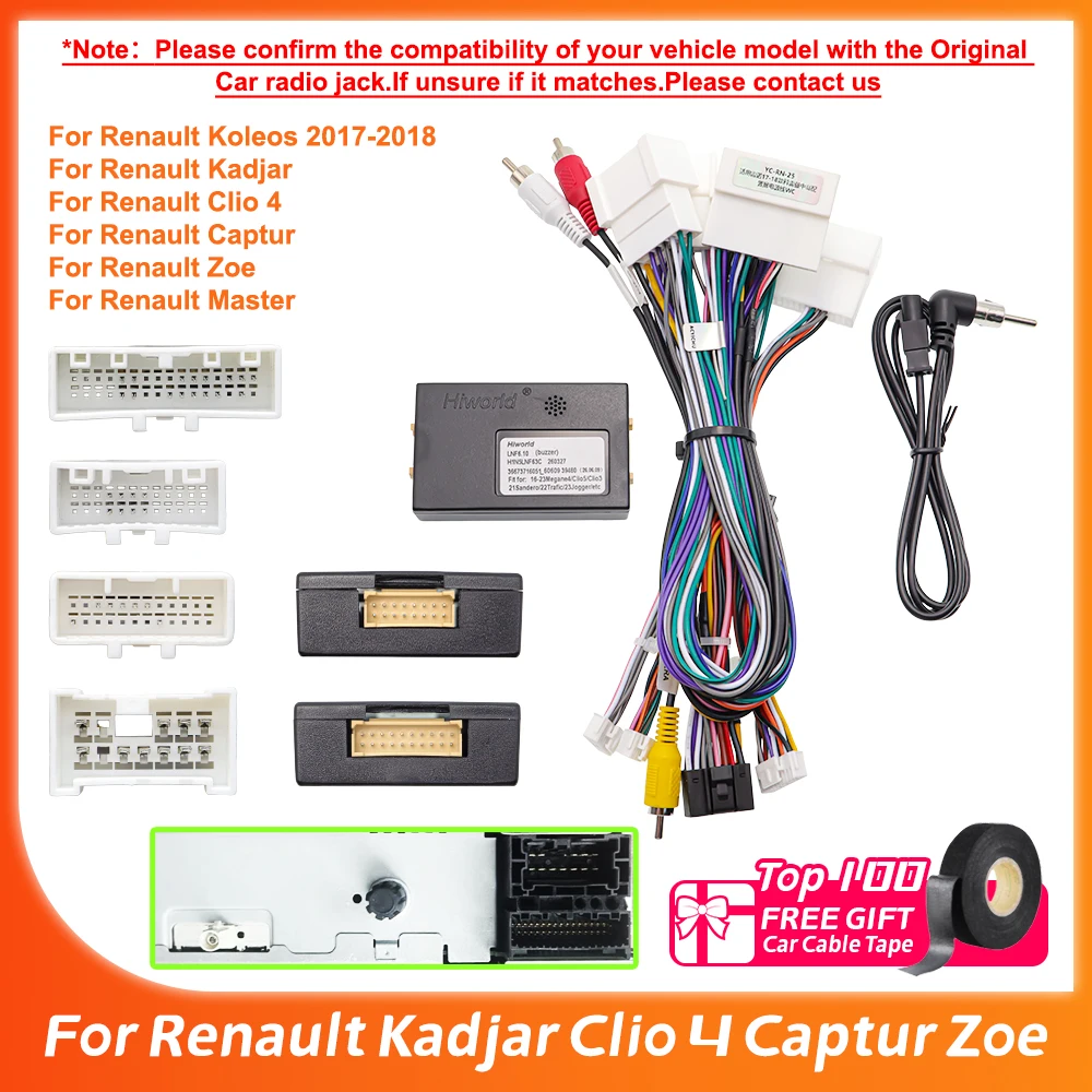 Image of Android Autoradio Canbus Decoder Box für Renault Kadjar Clio 4 Captur Zoe Master Kabelbaumadapter Stromkabel
