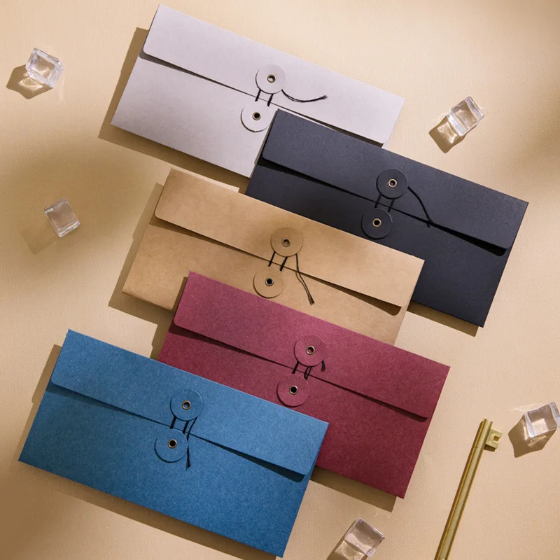 10/30pcs 22x11cm Envelopes File Pocket Invitations Business High-grade 250g Kraft Paper Stationery Supplies Storage Bag Package