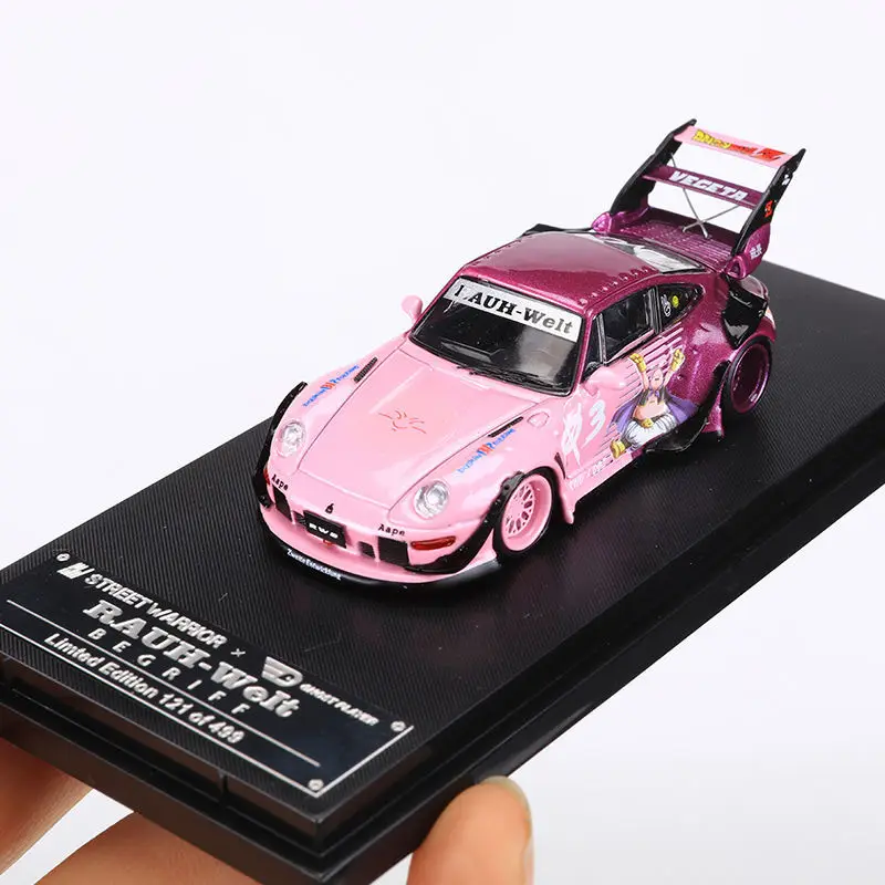SW 1:64 Porsche RWB993 Wide Body modifiziertes High Tail Wing Animation Beschichtung Simulation Legierung Automodell