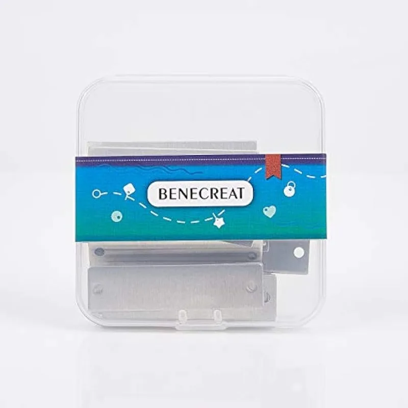 ألومنيوم ختم علامة فارغة ، وصلات مستطيل ، 2 ثقوب ، صندوق تخزين للقلادة ، سوار ، علامات الكلب ، 30 حزمة ، 2x 1/2 بوصة #5