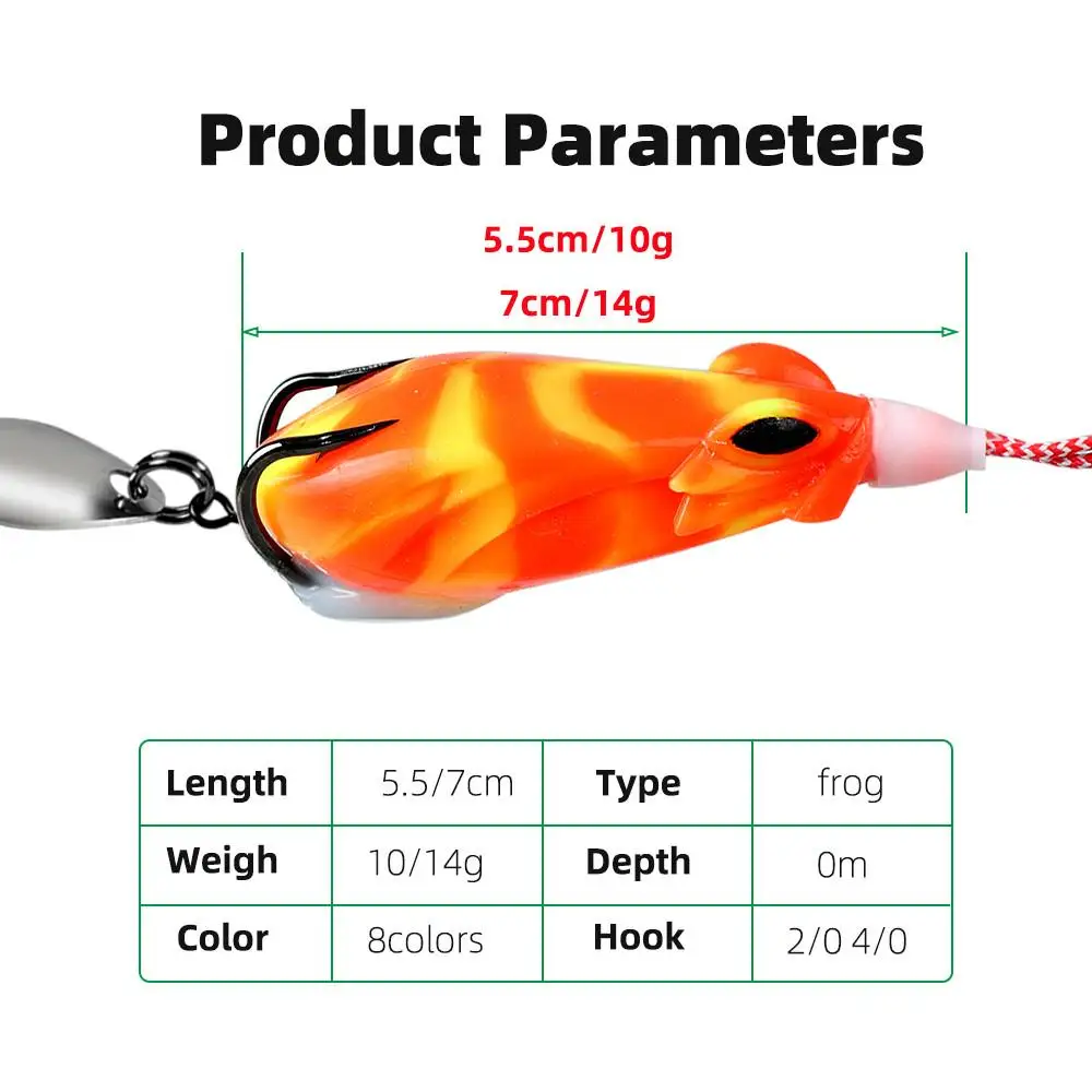 1pc soft frog lure for fishing 10g/14g soft bait lure with blood trough hook