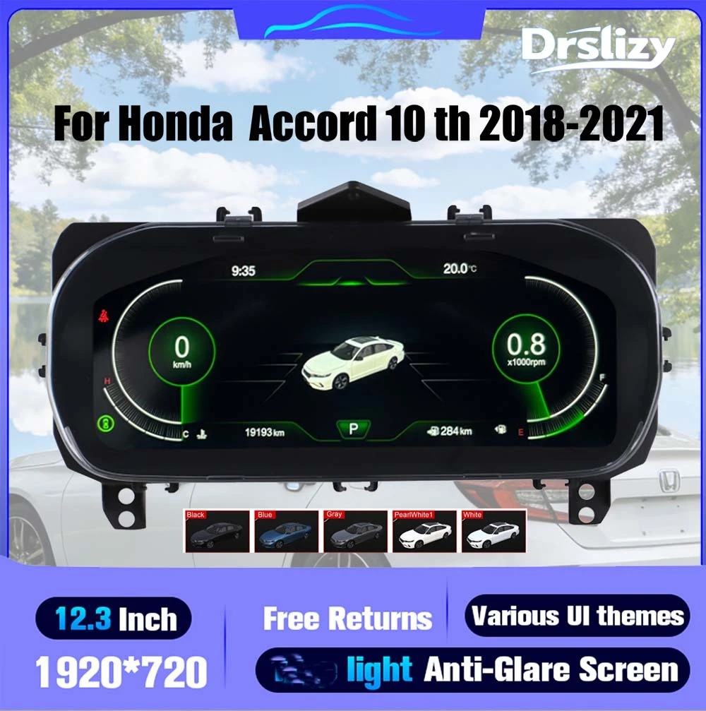 

Цифровая приборная панель для Honda Accord 10-го поколения (2018-2021), спидометр, ЖК-панель, 12.25 дюйма, система Linux