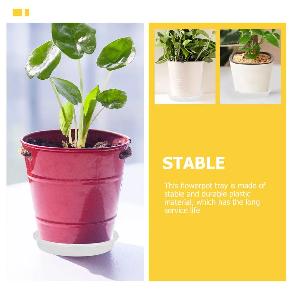 10Pcs Plastic Round Flower Pot Tray Plant Drainage Saucer Soil Spill Protector Non-Slip Stable Base for Indoor Outdoor Potted