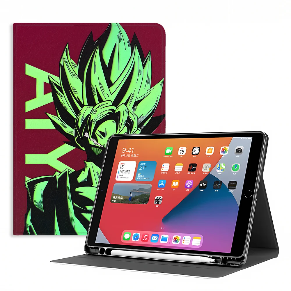 Case for Samsung Galaxy Tab A8 S9 FE A9Plus A11 S9+ S10 Lite S11 S7 S8+ S10 Plus S10FE A7 Lite With Pencil Holder Dragons Balls