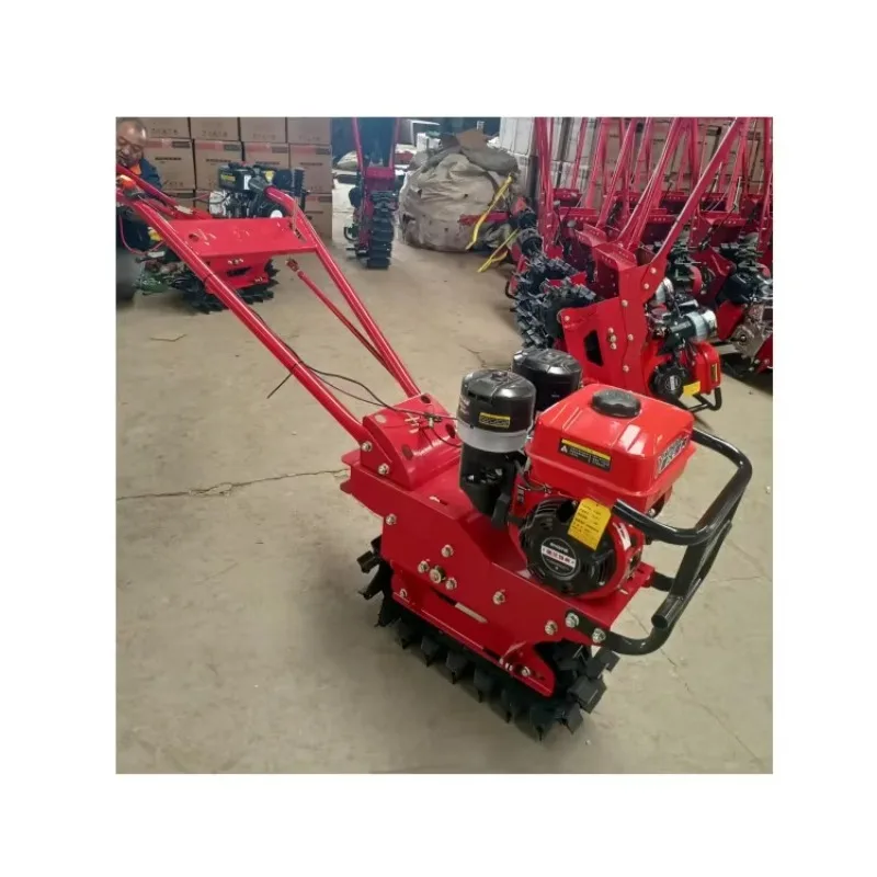 7HP 8HP Chain Track Tiller Multifunctional Chain Track Micro Tillage Machine Mini Rotary Tiller  Diesel Power Tiller