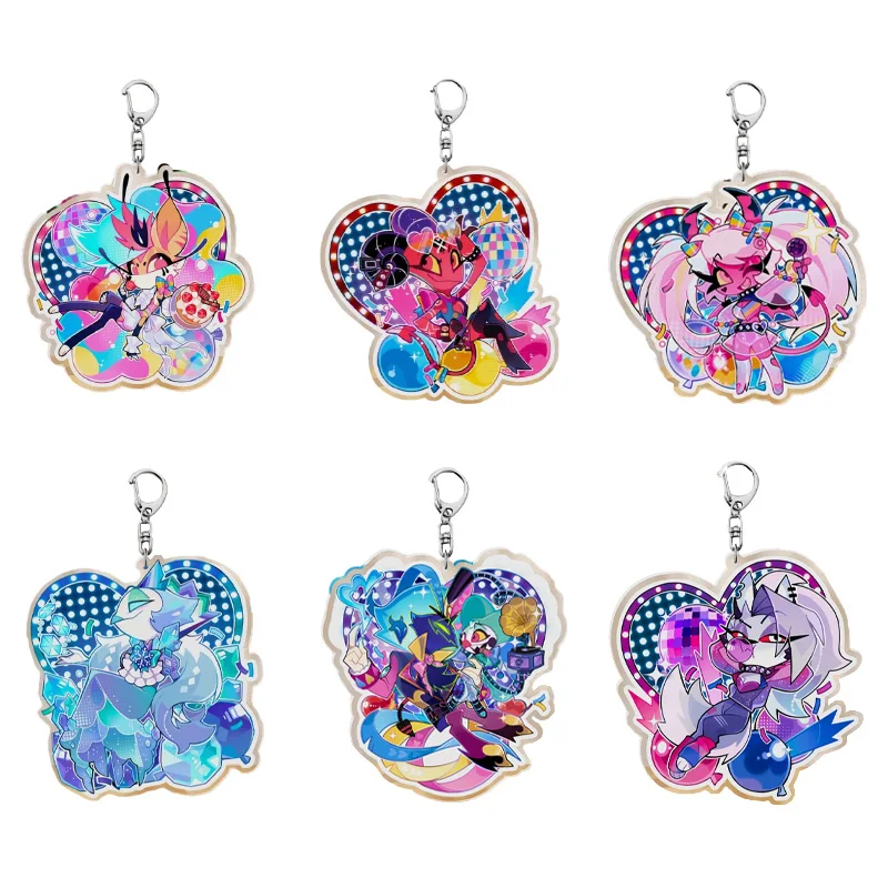 

Blitz Keychain Women Pride Month 2025 Key Chain for Men Stolas Goetia Key Ring Moxxie Acrylic Keyring Millie Pendant Cos Gift