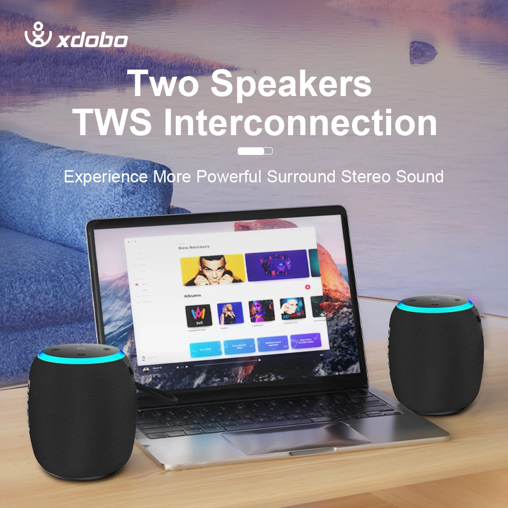 Xdobo BMTL 15w Mini Portable Speaker TWS Bluetooth 5.3 Outdoor Player with Balanced Bass IPX7 Waterproof LED Mode for All Phone