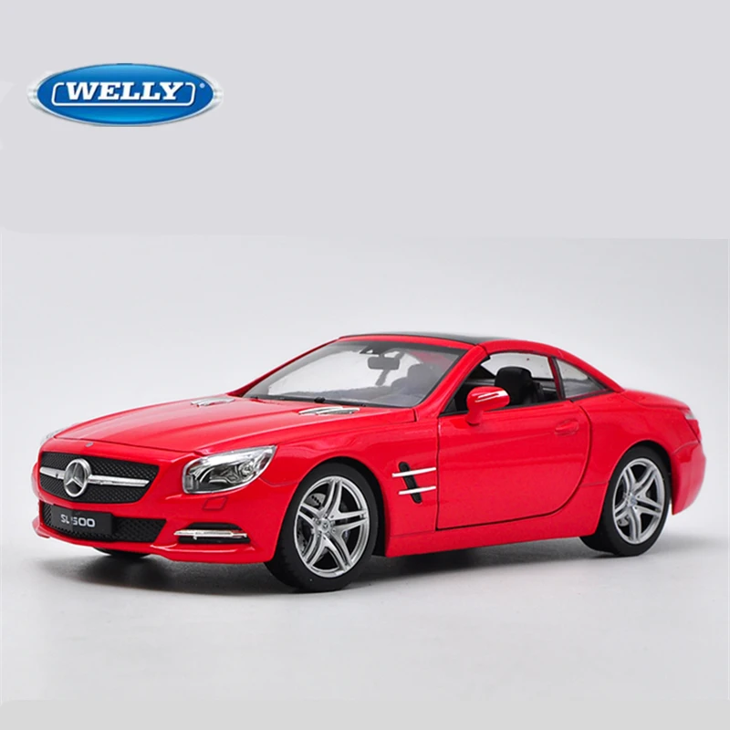 WELLY 1:24 Mercedes-Benz SL500 Alloy Sports Car Model Diecasts Metal Toy Race Car Model High Simulation Collection Kids Toy Gift