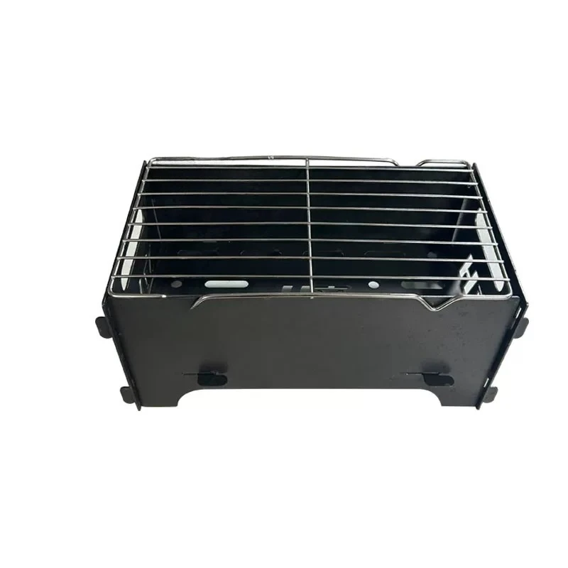 Home Outdoor Folding Portable Camping Card Style Detachable Thick Barbecue Grill Easy Installation High Temperature Resistance
