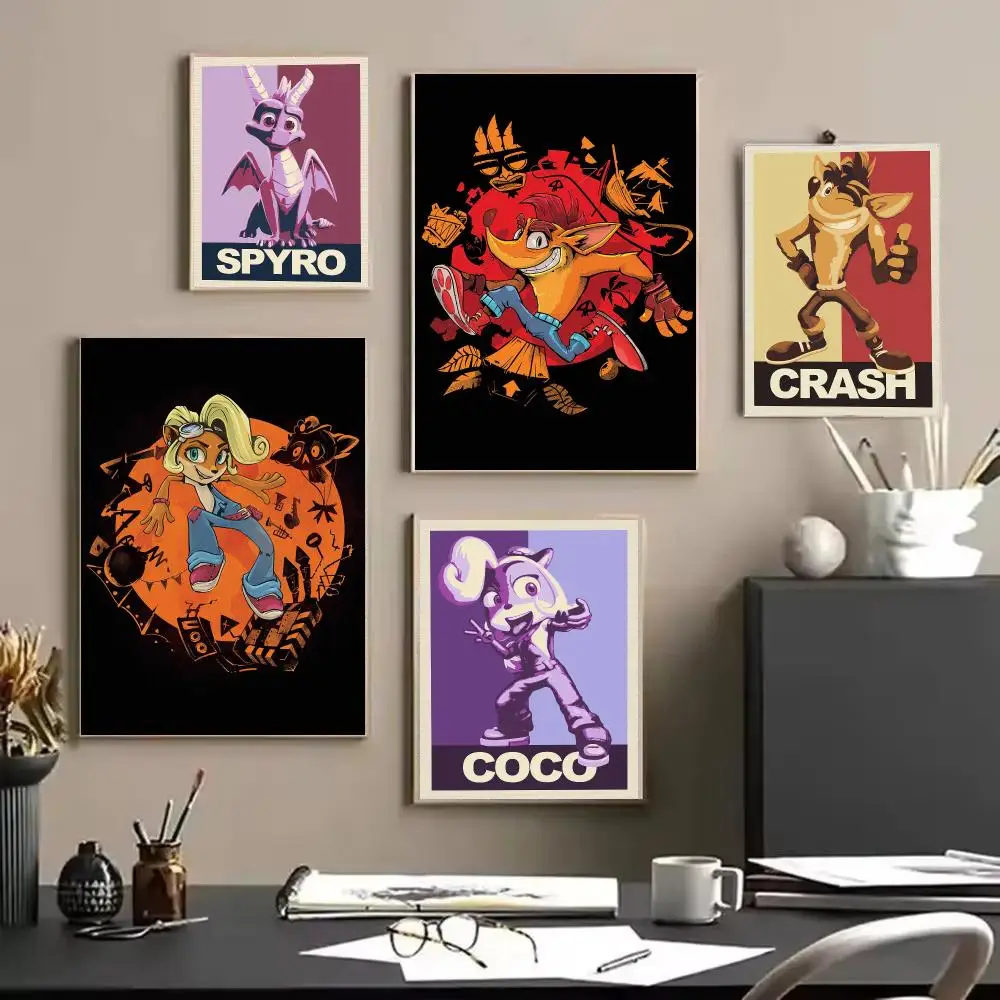 C-Crash Bandicoot Game Poster Modern  Wall Art Aesthetic Minimalist Bedroom Decor Cafe Home Gift