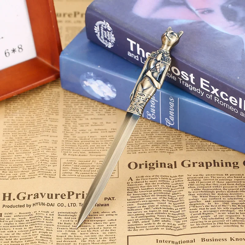 Metal Zinc Alloy Vintage Letter Opener, Egyptian Letter Opener, Paper Cutter, Document Creative Craft Gift