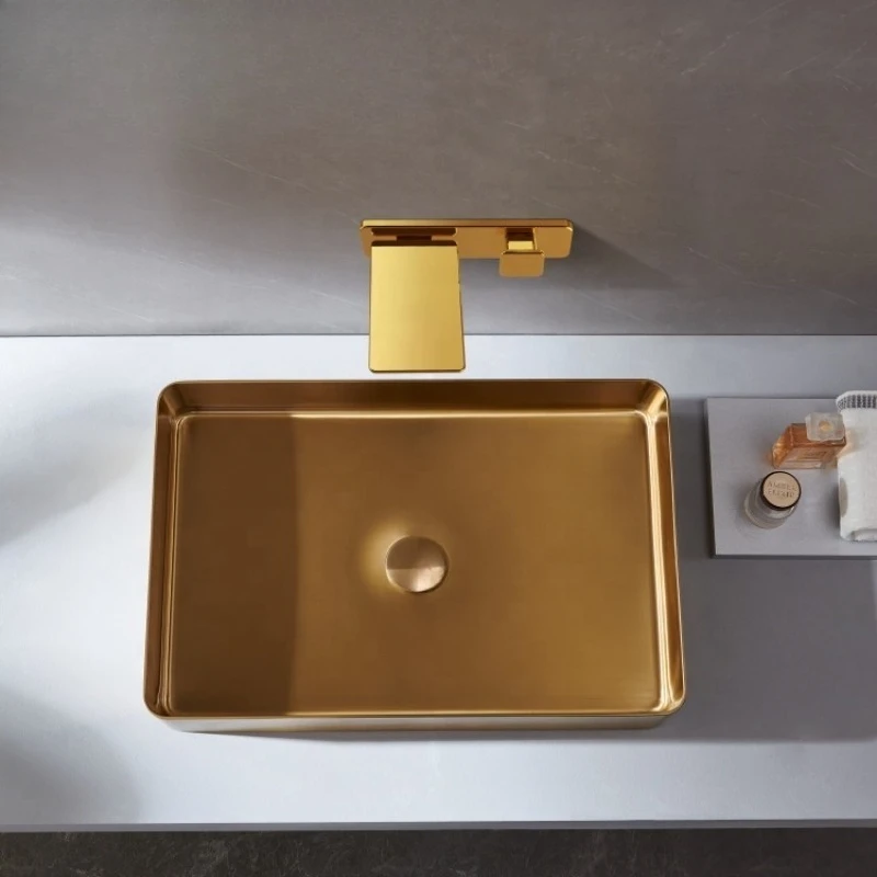 

Toilet Golden Deluxe SUS304 Washbasin Countertop Basin Sink Bathroom Utensils Vanity Sink