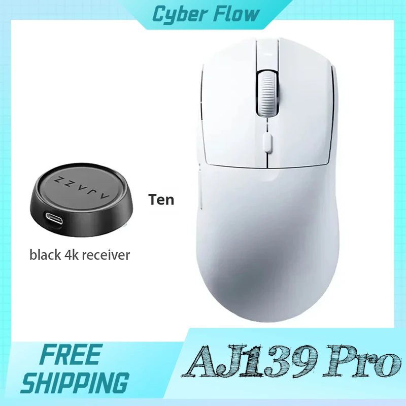 Ajazz AJ139Pro Gaming Mouse 4K 2Mode Wireless Mouse 2.4G USB 26000DPI PAW3395 Long Endurance Lightweight Gamer Low Latency Mice