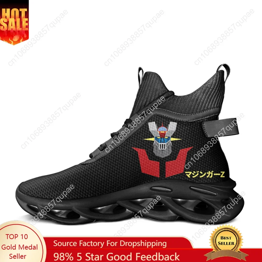 Mazinger Z High Top Sneakers Cartoon Anime Men Women Teenager Sports Shoes Running Sneaker Lace Up Mesh Footwear Customized Shoe