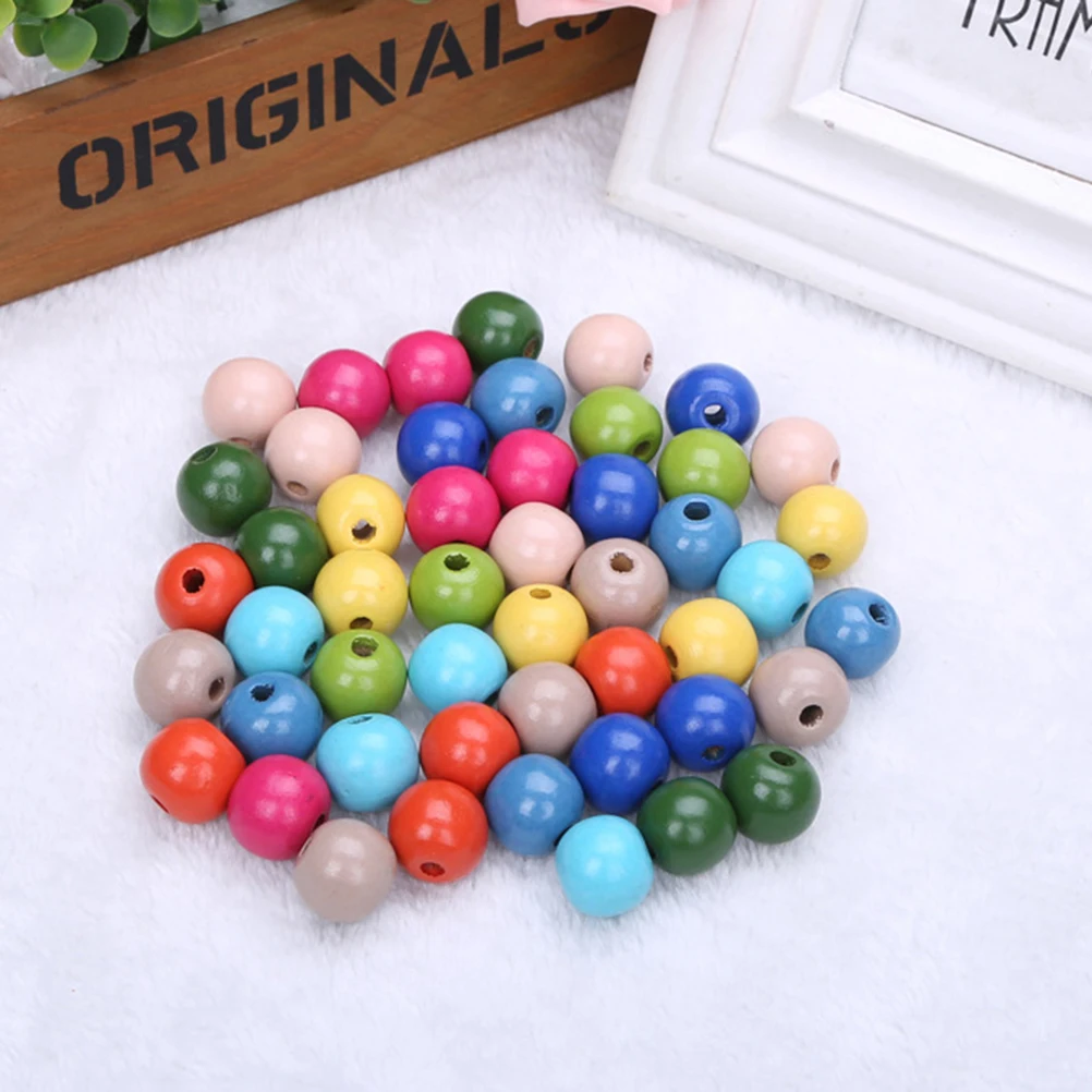 

Beading Material Jewelry Making Wooden Loose Beads Creative DIY Accessories Craft Round