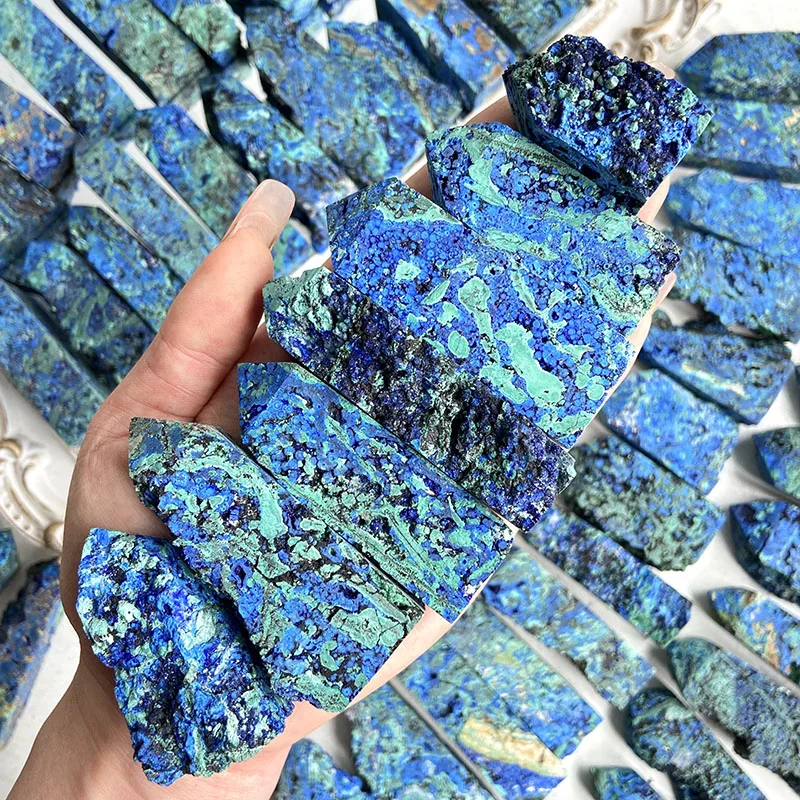 1PCS Natural Azurite Malachite Crystal Tower Point Obelisk Mineral Specimen for Home Decor Reiki Healing Collection Gift