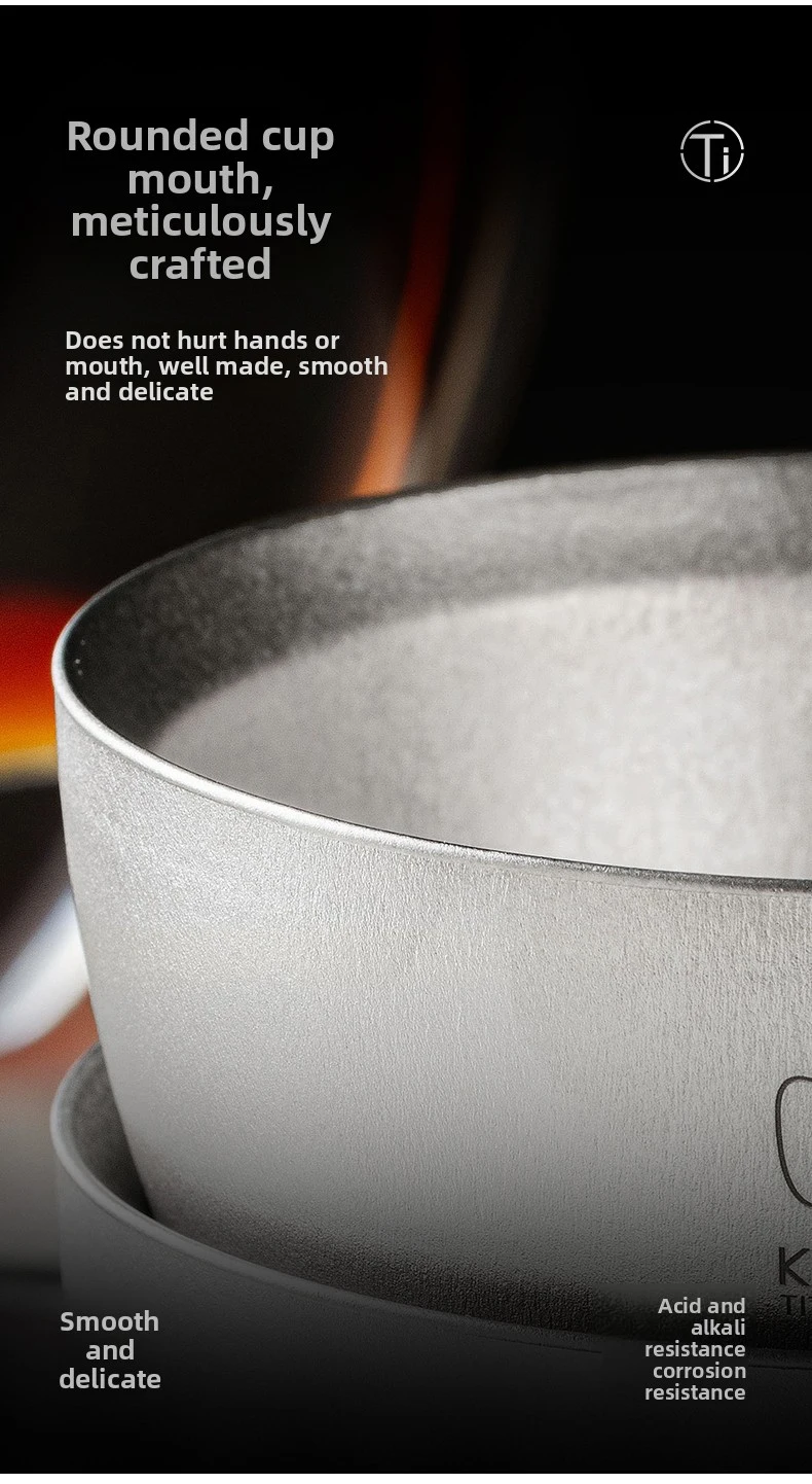 KEITH Doppelwandiger Reintitan-Becher 120ml Multifunktionaler Wein-Whiskey-Tee-Kaffee-Becher Leichtgewichtiger Verbrühungsschutz-Becher für Outdoor und Zuhause – Detail 6