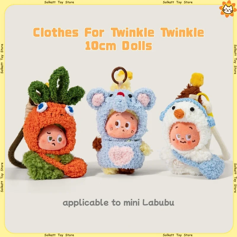 

Only Clothes For Twinkle Labubu Dolls Hats Bags Carrot Frog Bear Delicious Moments Outfits Cute Cookies Crocheting Handmade 10cm