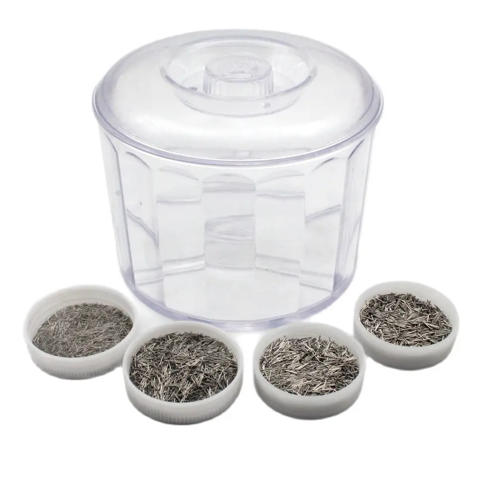 Organic Glass Magnetic Tumbler Bucket with 300g Stainless Steel Pins Jewelry Finisher Polishing Tools