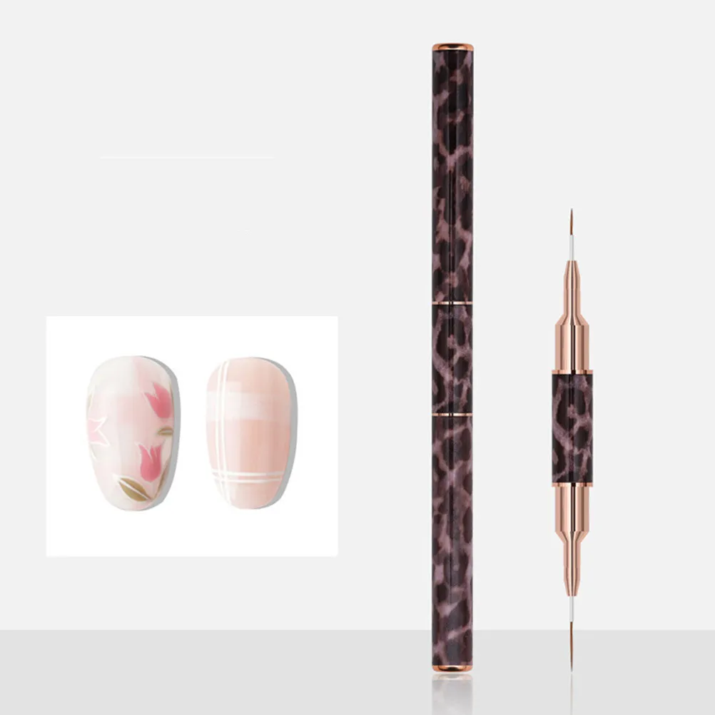 

Efficient Double Ended Nail Liner Pen for Nail Art Drawing and Painting Leopard Print Striping Brush for Salon Quality Manicures