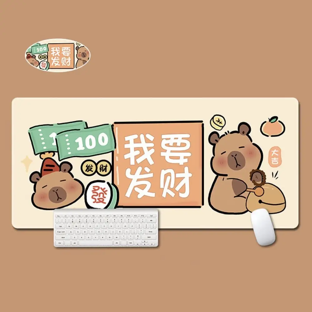 New Cartoon Capybara Mouse Pad Non-Slip Kawaii Desk Protector Capybara Gaming Accessories Desk Pad