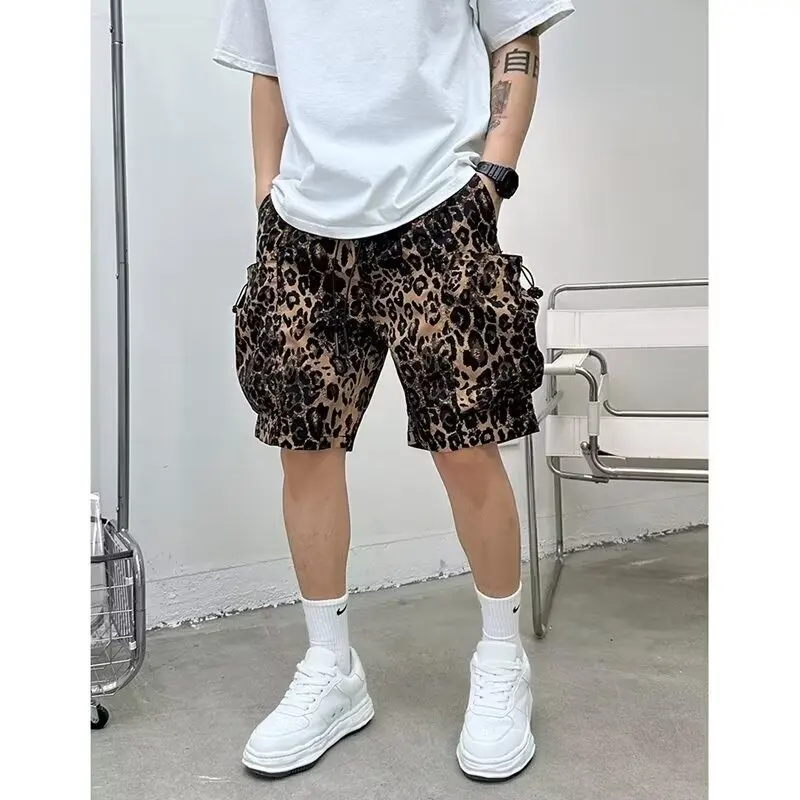 Classic Colorful Leopard Shorts Men Summer Beach Short Pants Hawaii Beach Swimming Pants Swim Trunks Cool Ice Shorts