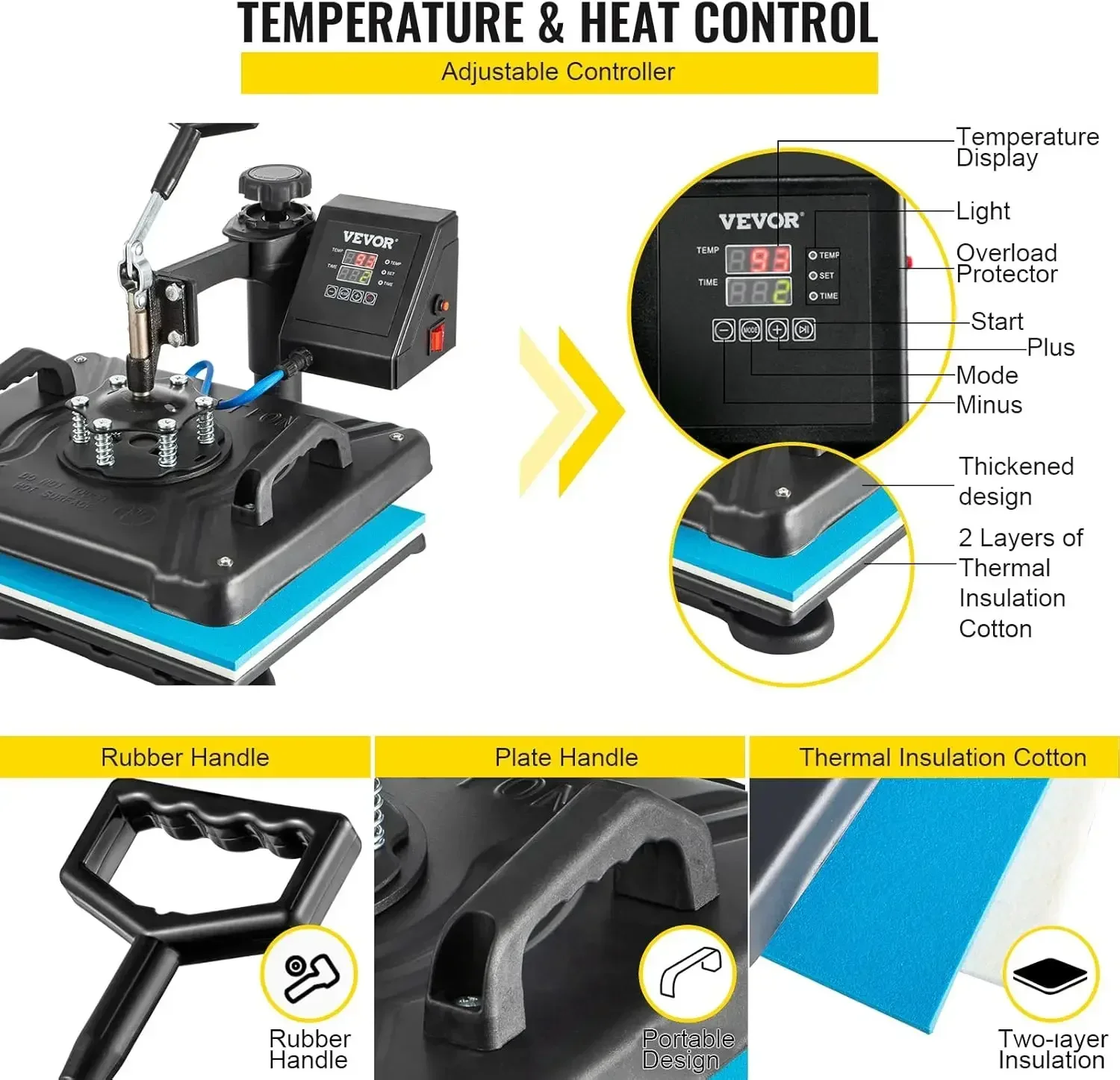 

[Discounted Price, Hot Sale!]eat Press Machine - 6 in 1 Heat 15x12 Inch, T Shirt Machine Digital Control, 360° Swing Away Heat T