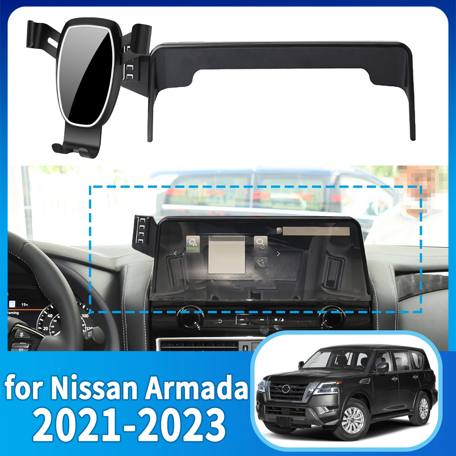 

Подходит для Nissan Armada Y62 2021 2022 2023 ​ ​ Подставка для крепления держателя телефона с защитой от сотрясений ​ ​ Выделенный автомобиль ​ ​ аксессуары