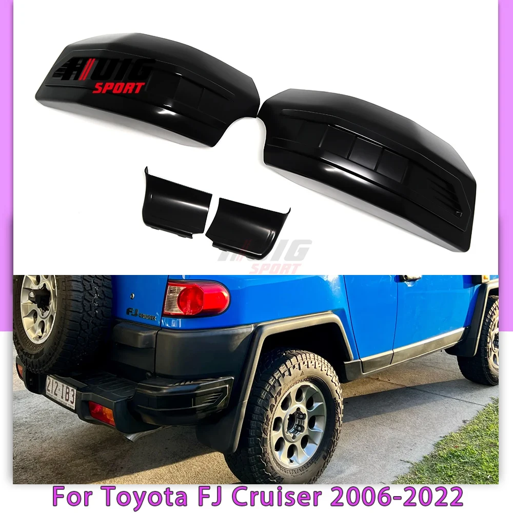 For Toyota FJ Cruiser XJ10 2006-2022 ABS Matte Black Rear Bumper Bar Corner Suit Tailgate Protection Cover Trim Car Accessories