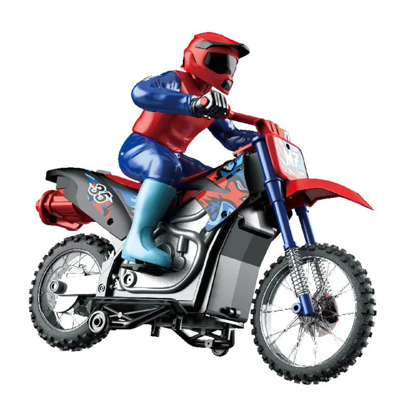 RC Car 2.4G Remote Control Motorcycle Stunt RC Motorcycle with Spray and Light Boy RC Car Model Toys