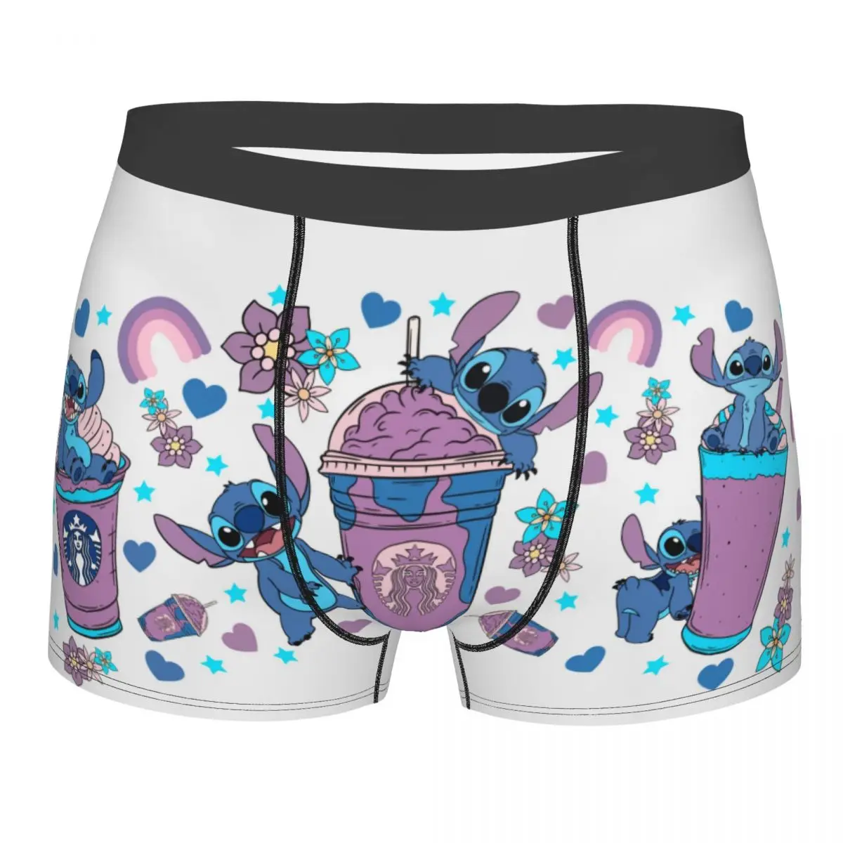 Custom Lilo And Stitch Boxers Shorts Mens Cartoon Briefs Underwear Fashion Underpants