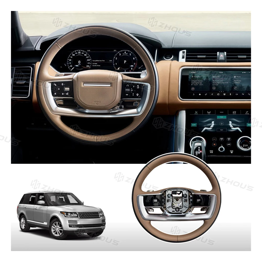 

Zhous Custom Part Car Steering Wheel Leather Sports Upgrade Steering for 2013-2017 Range Rover vogue to 2023 Range Rover vogue