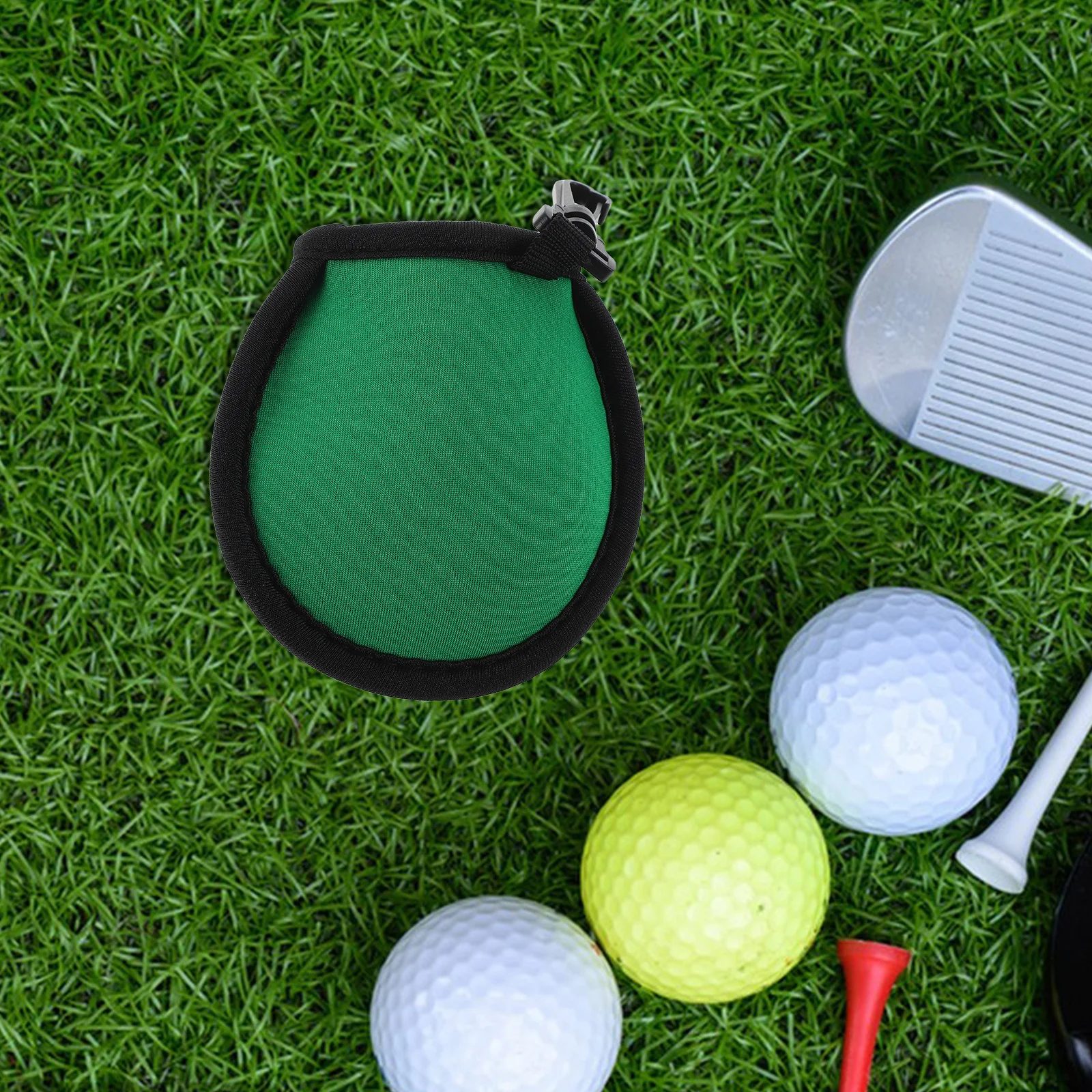 Портативная сумка для чистки мячей для гольфа, 3 шт., крючок для хранения мячей, подвесная сумка для уличных аксессуаров для гольфа, держатель для гольфа