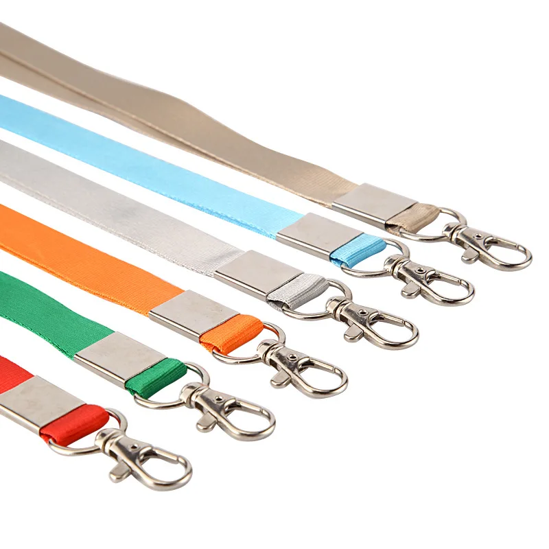 Solid Color Keychain Lanyard for Work Card Badge Holder ID Tag Business Visitor Card Neck Strap Staff Employee's Pass Card Keys