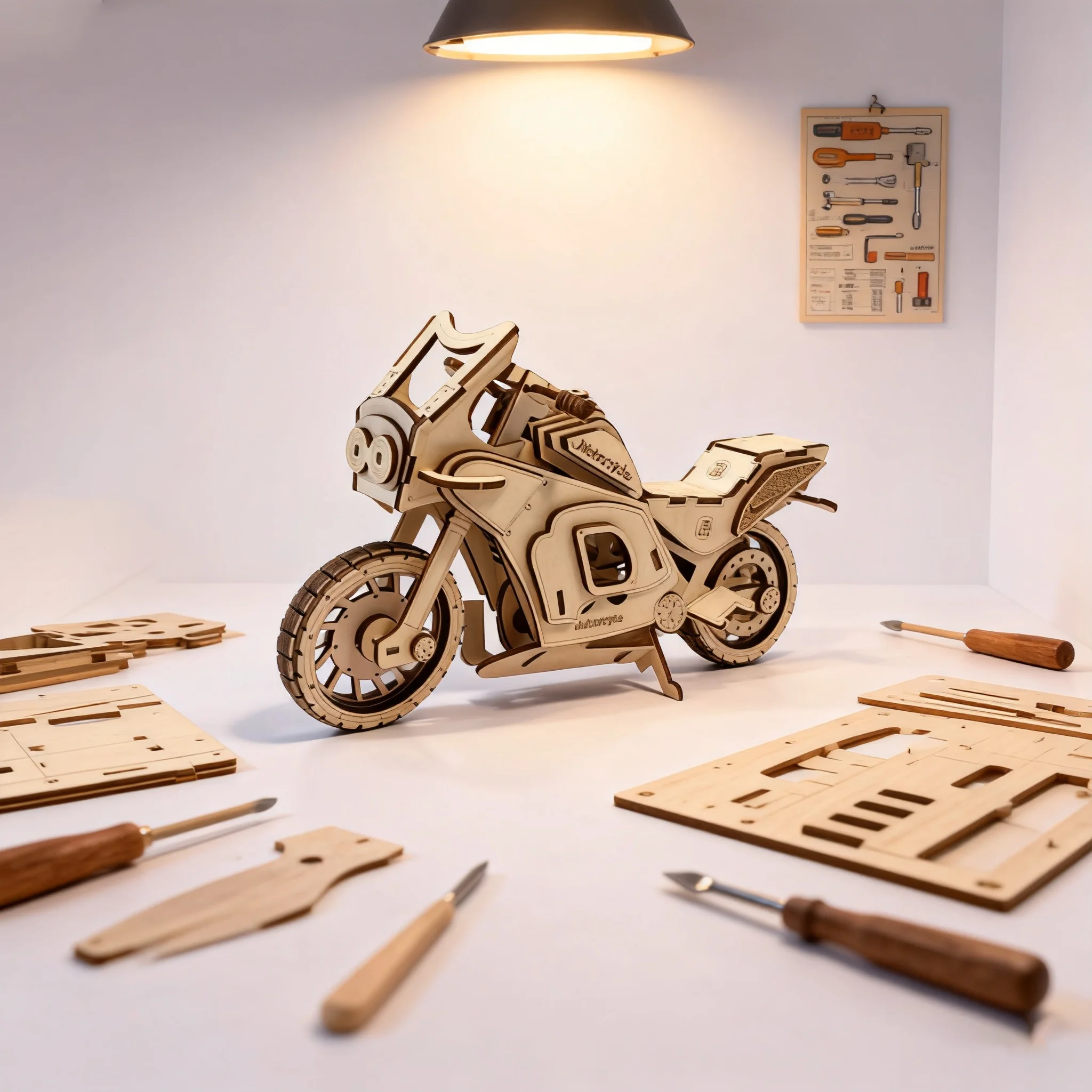 3D Wooden Motorcycle Puzzle Model: The Perfect Holiday Gift for Halloween, Christmas, and Birthdays