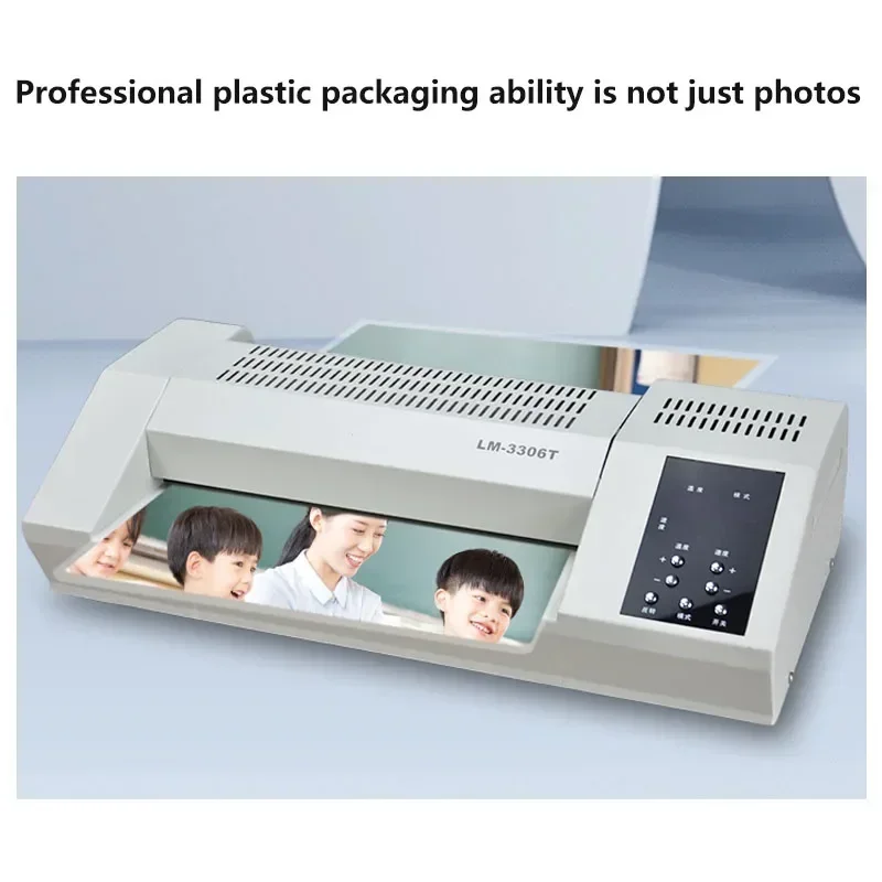High-Speed ​​Plastic Laminator Upgraded Model 6-Roller Rubber System, A3 Commercial-Grade Laminating Machine LM-3306T