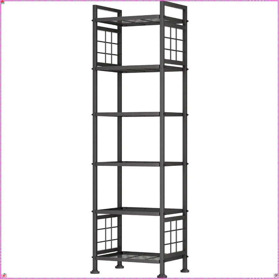Etagere-de-rangement-sur-pied-noire-organisateur-a-6-fils-pour-salle-de-bain-et-buanderie-design-autoportant-peu-encombrant