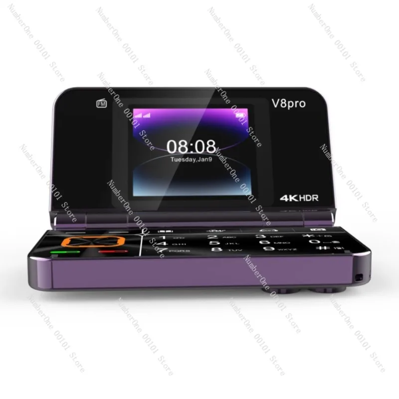 

Трансграничная внешняя торговля V8pro двойной экран складной флип-функциональный телефон 2G для пожилых людей иностранный язык большие кнопки фонарик