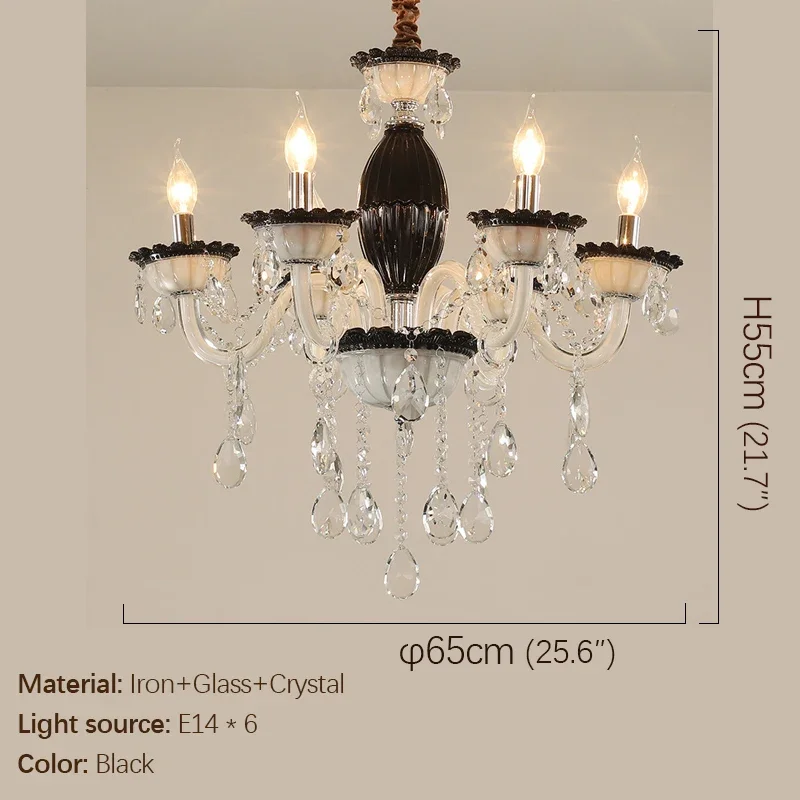 WPD European Crystal Pendent Lamp Candle Lamp Luxury Art Living Room Restaurant BedroomVilla Hotel KTV Chandelier