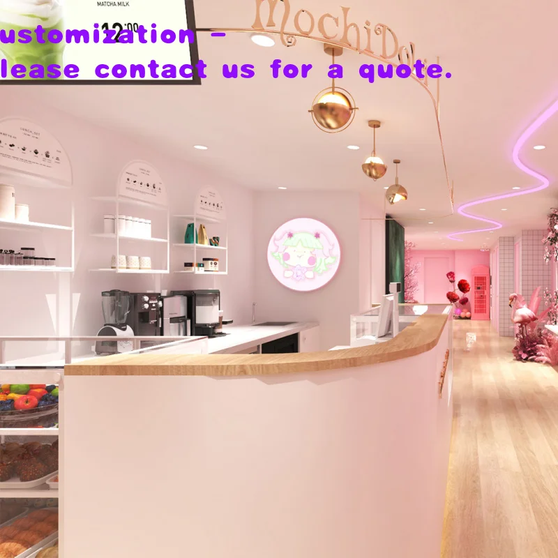 

custom.Boba Tea Shop Counter Display Furniture Bubble Tea Shop Decoration and Coffee Shop Fixture