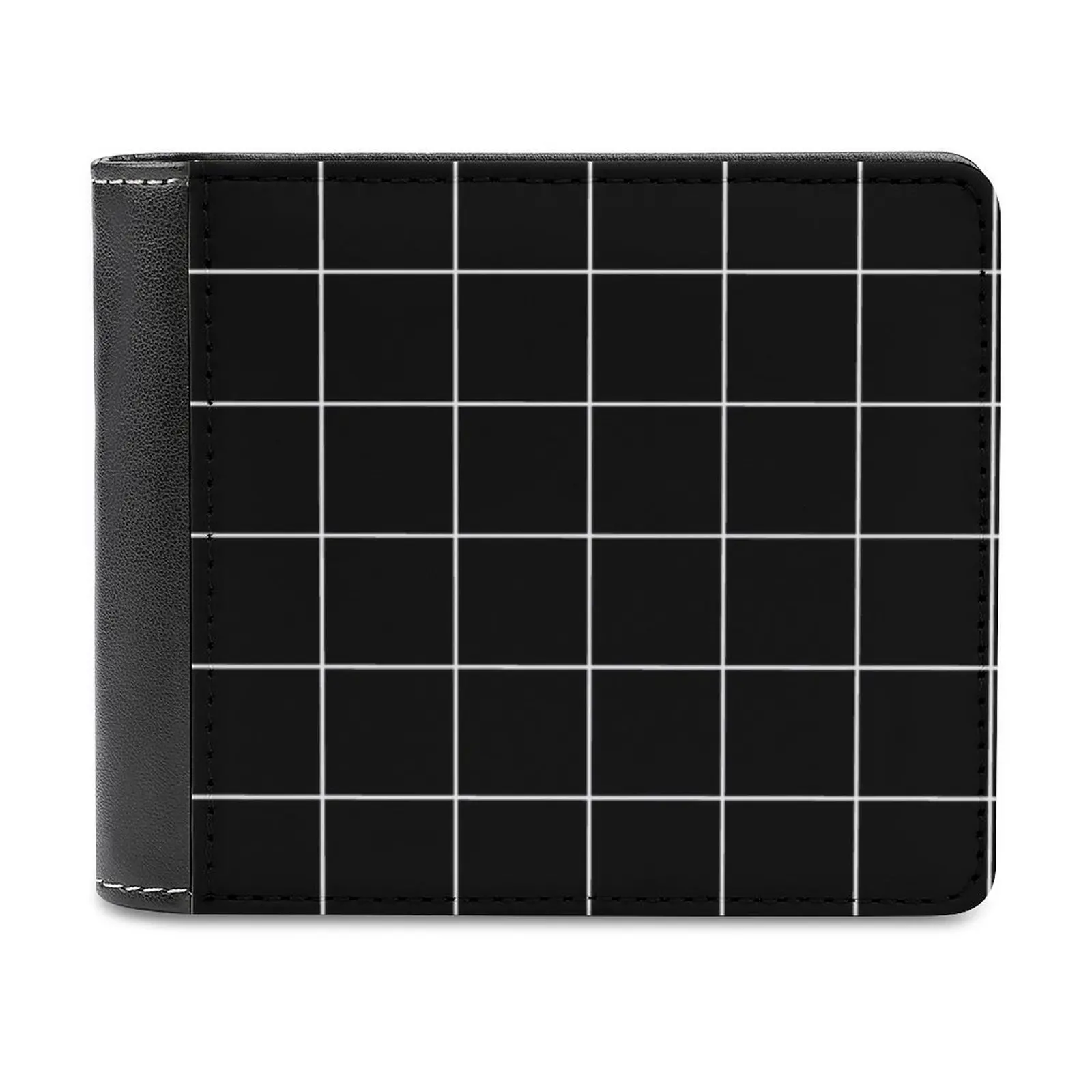 

Мужской кошелек с белой сеткой, короткие мужские кошельки из искусственной кожи, кошелек для кредитных карт для мужчин, сумка для денег, черная сетка, белый, эстетический, персонализированный