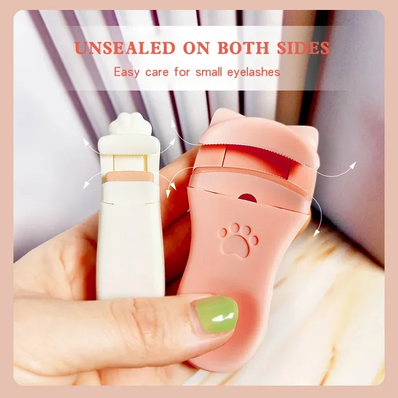 Venta al por mayor, 2 uds., rizador de pestañas con garra de gato, además de ángulo ancho, accesorios de maquillaje de larga duración para mujeres, herramienta que se adapta a todas las formas de pestañas