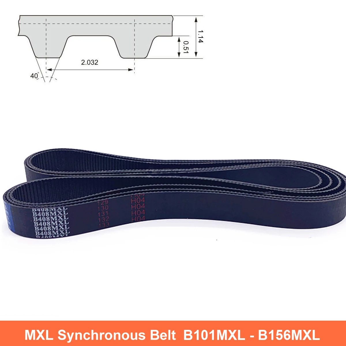 

1Pcs MXL Timing Belt Width 6 10mm Closed Loop Rubber Synchronous Belt B101MXL B102MXL B103MXL B104MXL B105MXL B106MXL - B156MXL