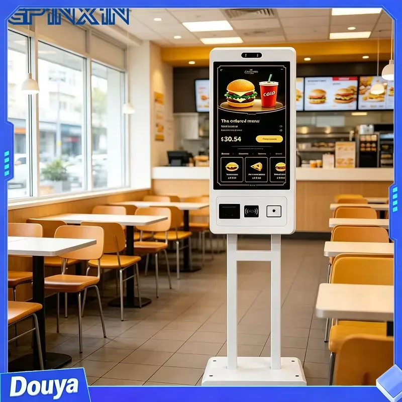Restaurant 21.5 24 27 32 Inch Touch Screen Cashless POS Fast Food Self Service Order Payment Terminal Kiosk Floor Stand
