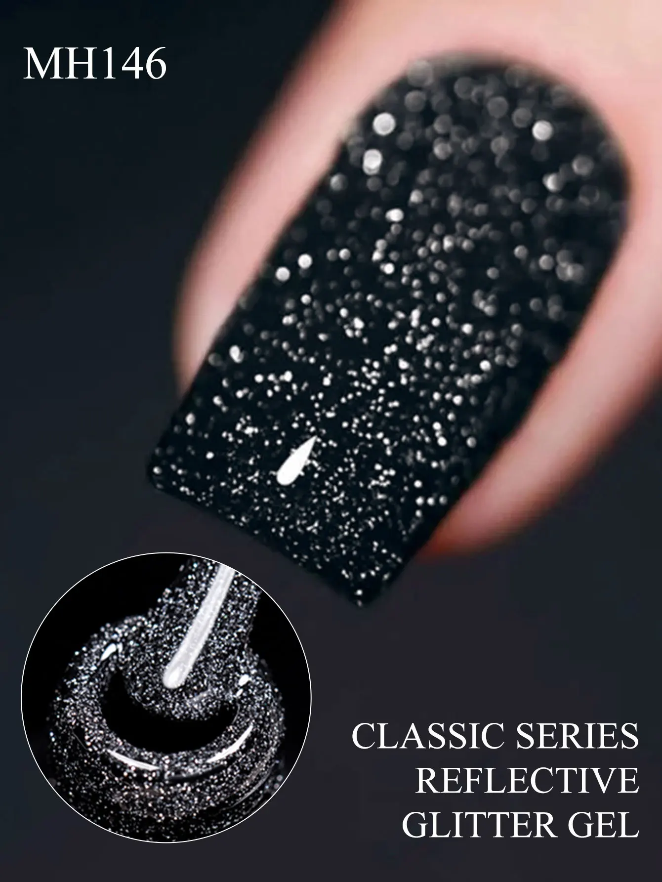 7ml Klasyczny Lakier Hybrydowy z Brokatem Odblaskowym, Półtrwały Lakier do Paznokci do Projektowania Manicure, Bez TPO i HEMA