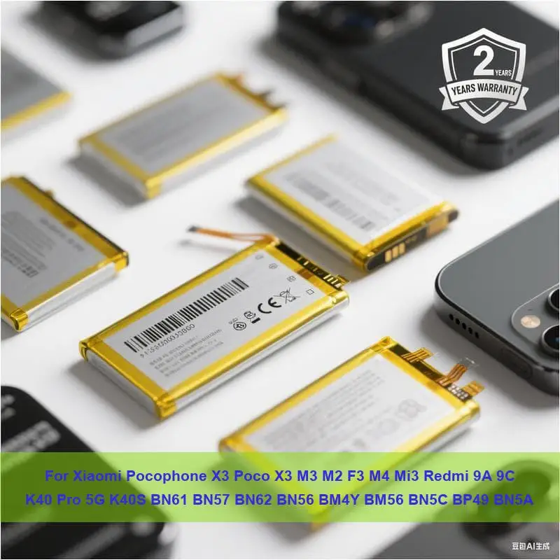 

Battery For Xiaomi Pocophone X3 Poco X3 M3 M2 F3 M4 Mi3 Redmi 9A 9C K40 Pro 5G K40S BN61 BN57 BN62 BN56 BM4Y BM56 BN5C BP49 BN5A