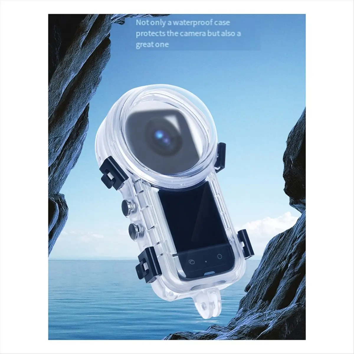 giftnew Action Camera Waterproof Case for Insta360X4 Full Stealth Dive Case 360 Degree 50m Waterproof Case Protective Case
