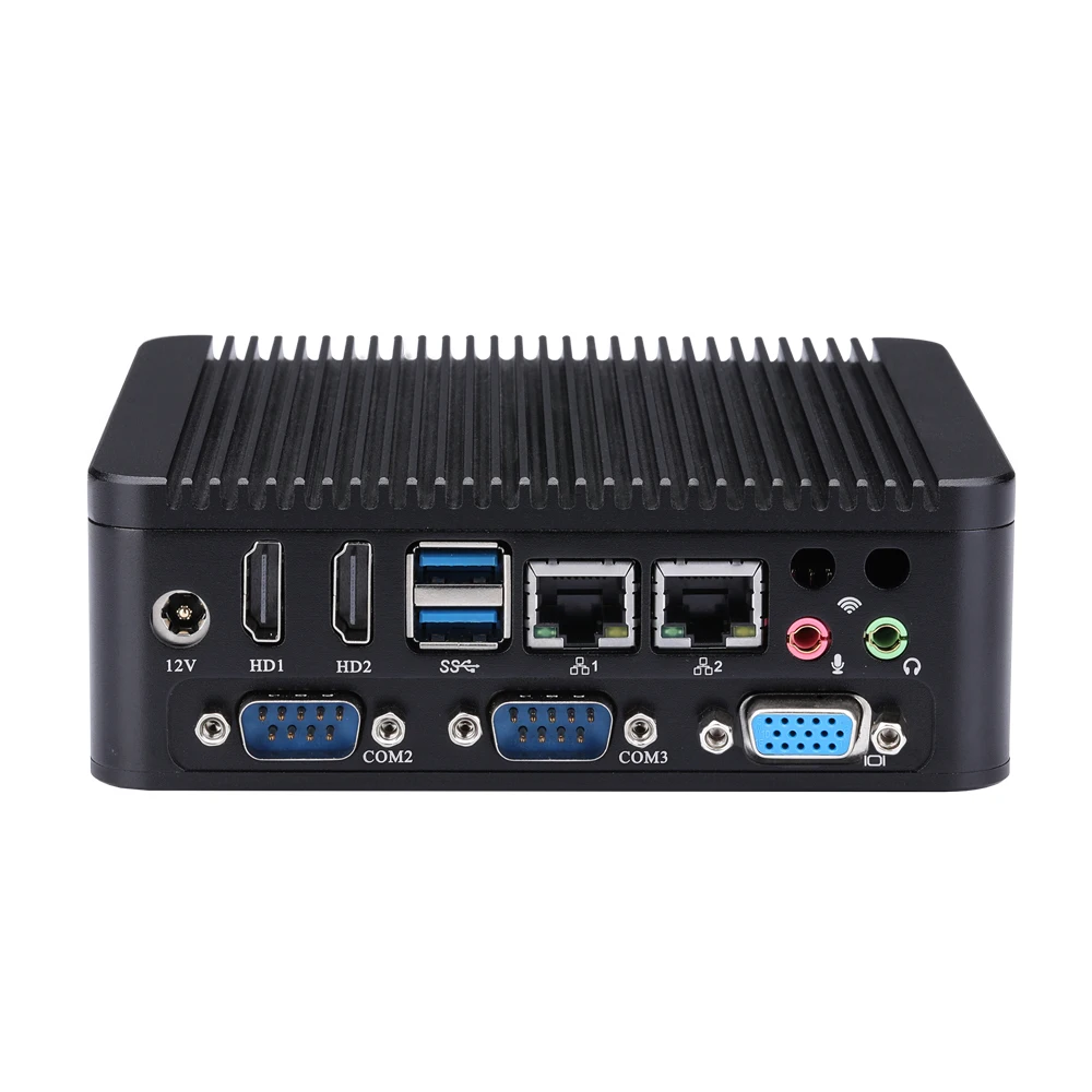 QOTOM Mini PC Q30600PV Intel i7 7500U i5 7200U i3 7100U 3865U Dual LAN 2 COM VGA Industrial Computer Win10 Linux