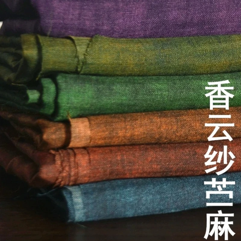 

Ramie Sewing Cheap Fabric Onsale,Thin dark flower,Pure Linen Printed breathable Clothing Fabric By Half Meter 100% AC082