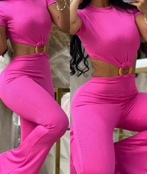 Fall 2023 Womens Jumpsuit Sexy Ronde Hals Open Rug Slanke Billen Tillen Stevige Micro Uitlopende Body Broek Streetwear